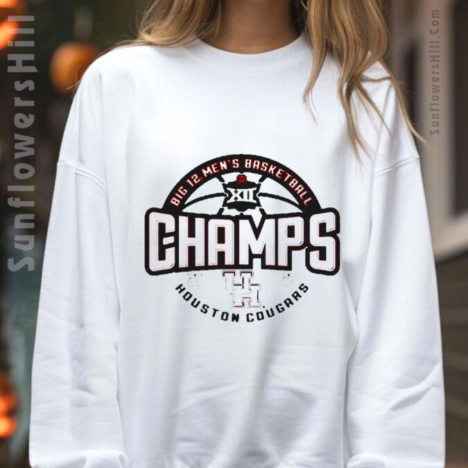 Houston Cougars NCAA Big 12 2025 Basketball Tournament Champions Locker Room T-shirt