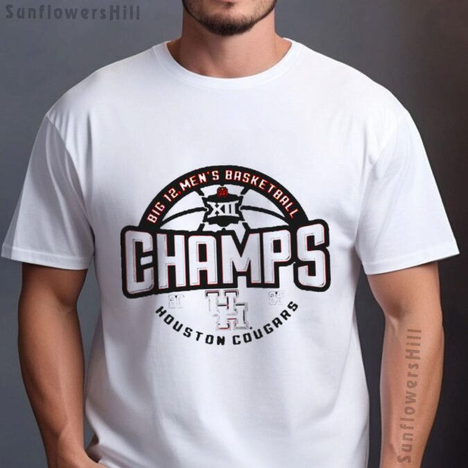 Houston Cougars NCAA Big 12 2025 Basketball Tournament Champions Locker Room T-shirt