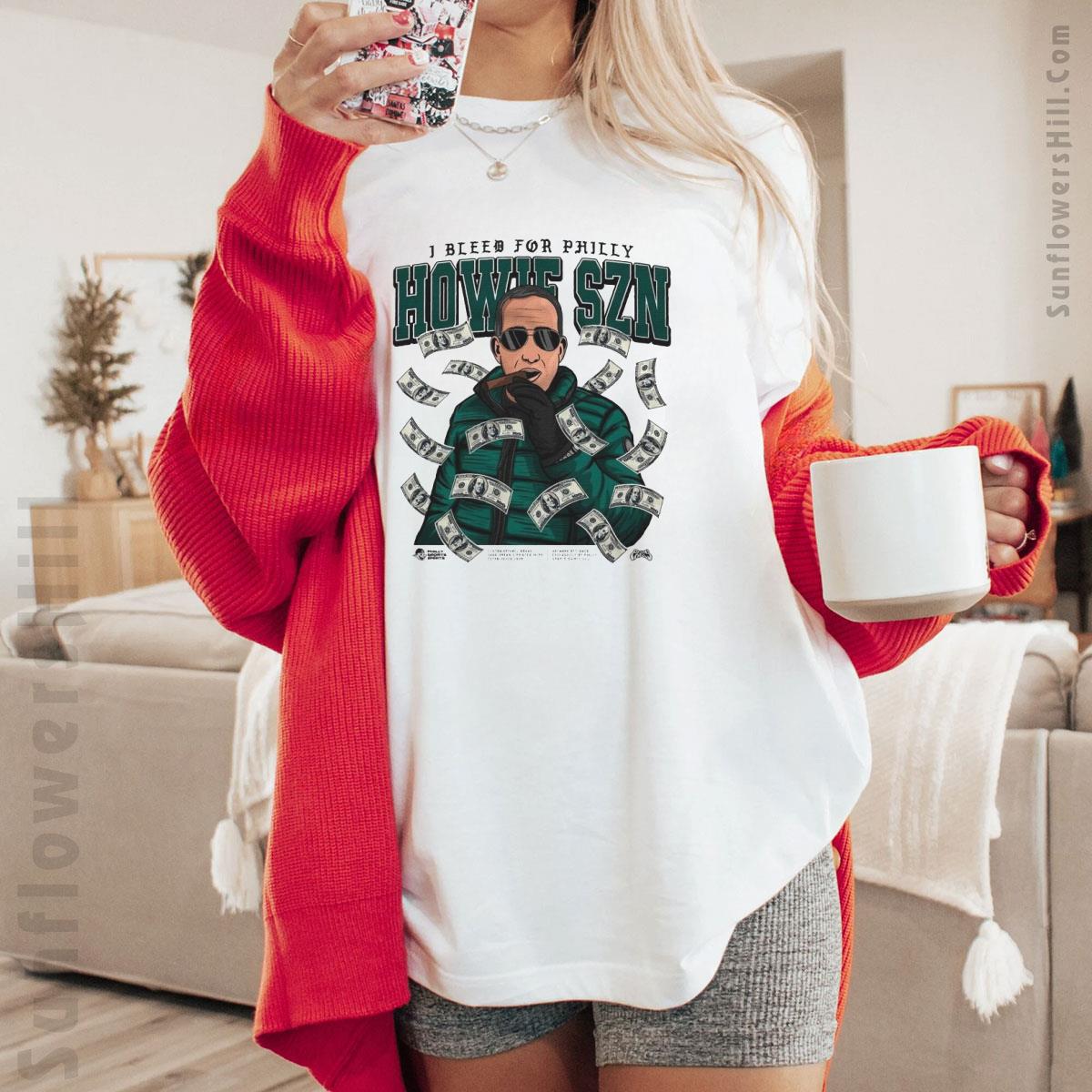 Howie SZN I Bleed For Philly Philadelphia Eagles T-shirt - Football Caricature Design