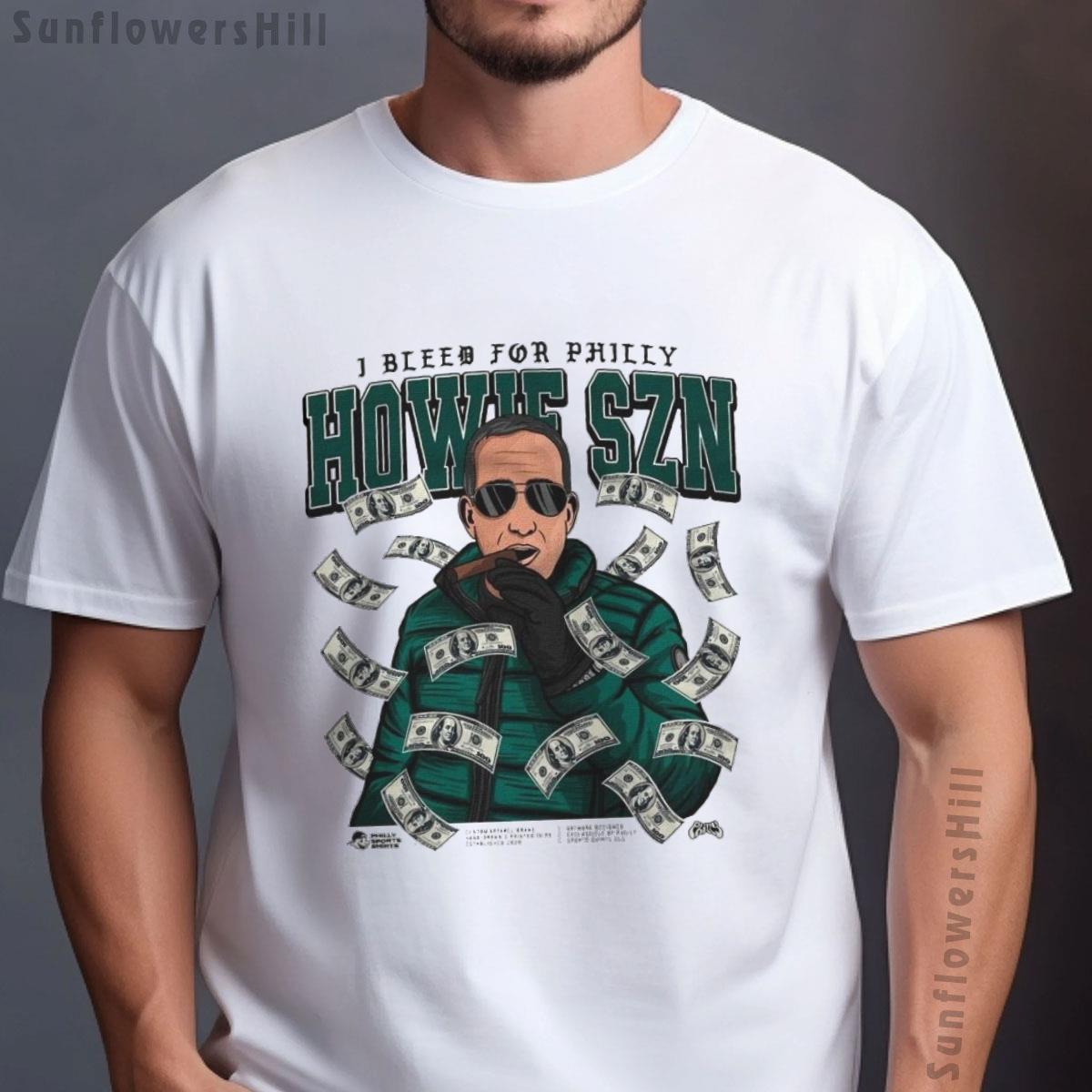 Howie SZN I Bleed For Philly Philadelphia Eagles T-shirt - Football Caricature Design