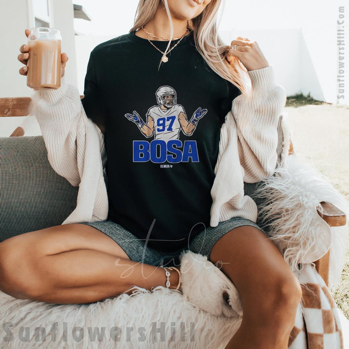 Joey Bosa Buffalo Bills Number 97 Shrug NFL Football 2025 Painting T-shirt