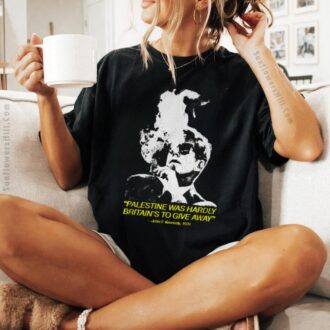 John F Kennedy 1939 Painting Design T-Shirt - Palestine and Britain Historical Quote
