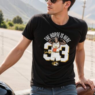 Josh Gray Missouri Tigers Basketball 2025 T-Shirt - The Horse Is Here, No. 33, Signature Art