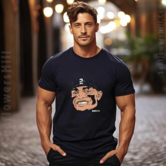 Justin Fields New York Jets 2025 Portrait Signature T-shirt - NFL Football Swag Head Design
