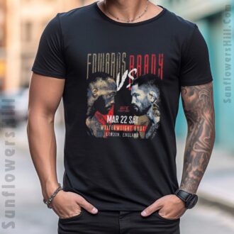 Leon Edwards vs. Sean Brady UFC 2025 Graphic Tee - Fight Night London, March 22, Official Merch
