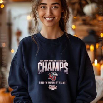 Liberty University Flames C-USA Women’s Basketball Champions 2025 Official T-shirt - Perfect for Fans