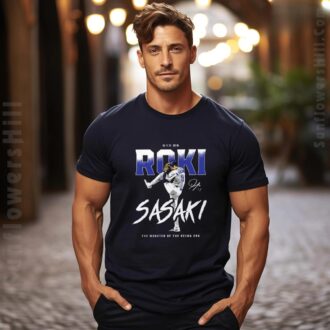 Los Angeles Dodgers Roki Sasaki MLB Baseball 2025 T-shirt - Monster of the Reiwa Era Signature Painting