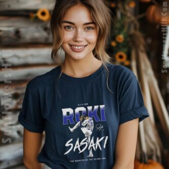 Los Angeles Dodgers Roki Sasaki MLB Baseball 2025 T-shirt - Monster of the Reiwa Era Signature Painting