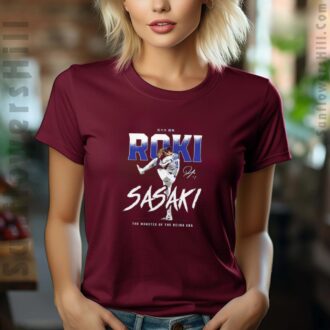 Los Angeles Dodgers Roki Sasaki MLB Baseball 2025 T-shirt - Monster of the Reiwa Era Signature Painting