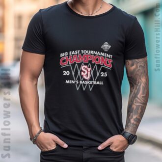 Men’s St. John’s Red Storm Big East Tournament Champions 2025 T-Shirt - NCAA Basketball Apparel
