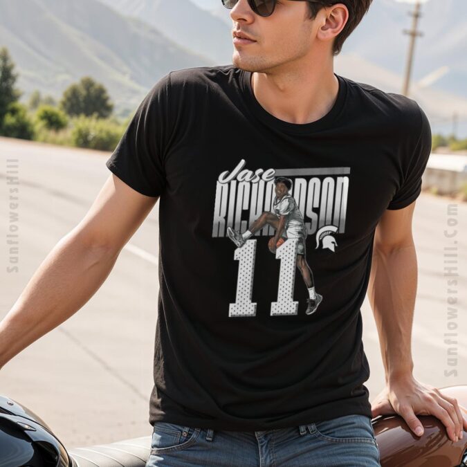 Michigan State Spartans Basketball T-Shirt - Jase Richardson #11 Forest Art Design