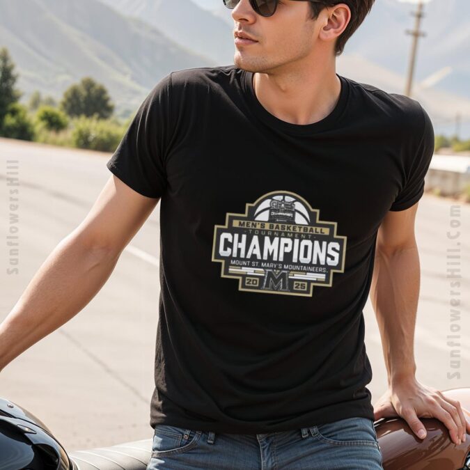 Mount St. Mary’s Mountaineers NCAA MAAC 2025 Basketball Champions T-Shirt - Men's Tournament Winner