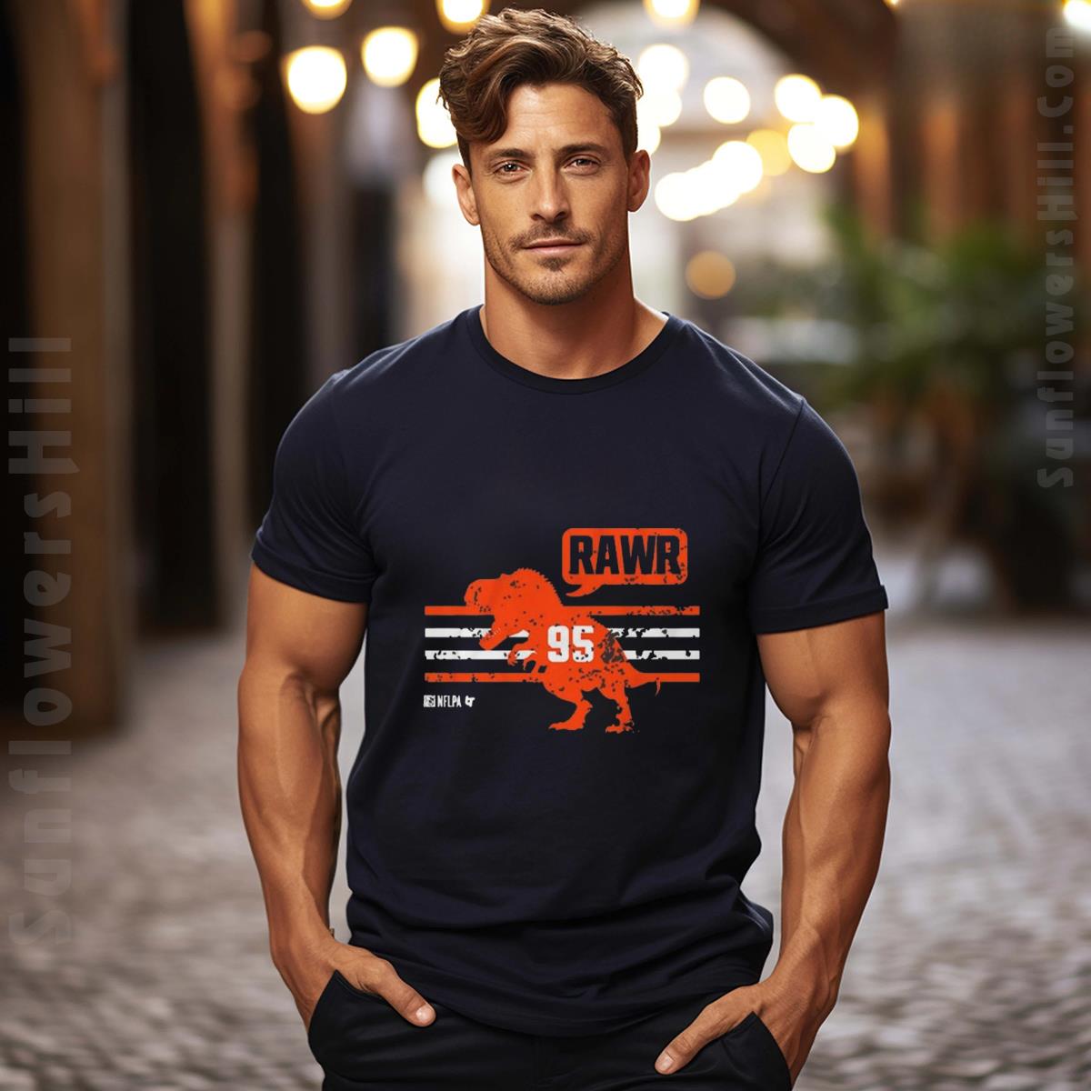 Myles Garrett Rawr 95 Cleveland Browns NFL T-shirt 2025 - Vintage Graphic Design for Fans