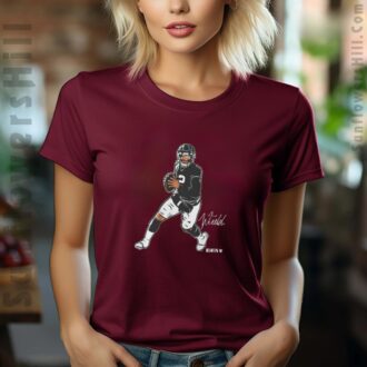 NFL Justin Fields New York Jets 2025 Signature T-shirt - Superstar Pose for Fans