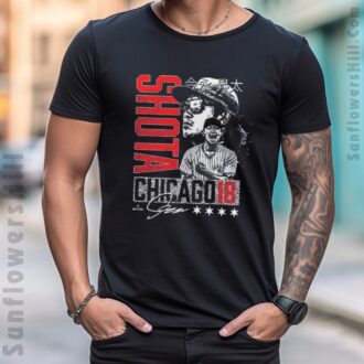 Shota Imanaga Chicago Cubs 18 Retro Baseball T-Shirt - MLBPA Signature Artwork