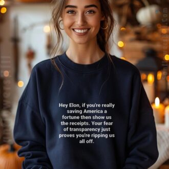 Trump & Elon Musk Transparency T-Shirt - Hey Elon, Show Us the Receipts!