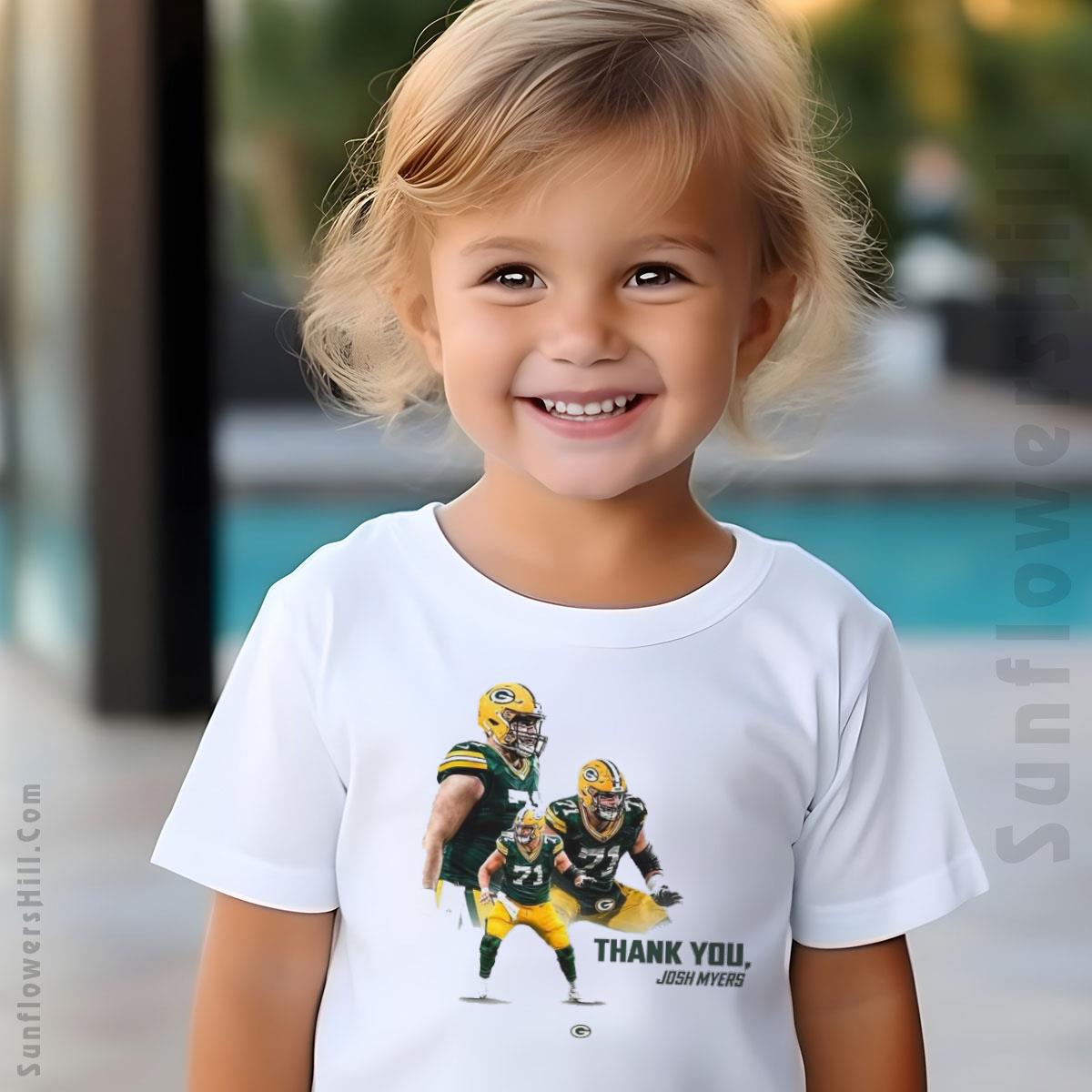 Green Bay Packers Thank You Josh Myers NFL Football 2025 T-Shirt - Sport Gifts Collection