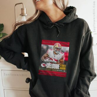 Elijah Mitchell Signed Kansas City Chiefs T-Shirt - Welcome to Chiefs Kingdom
