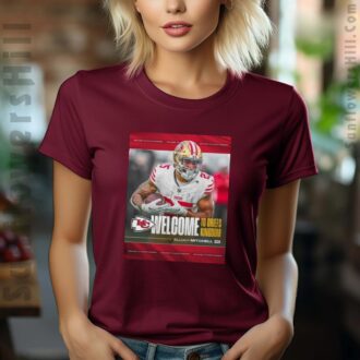 Elijah Mitchell Signed Kansas City Chiefs T-Shirt - Welcome to Chiefs Kingdom