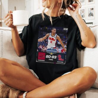 Ole Miss Rebels vs Arkansas Razorbacks Game Day Shirt - 2025 SEC Tournament Score 80-83 Fan Apparel