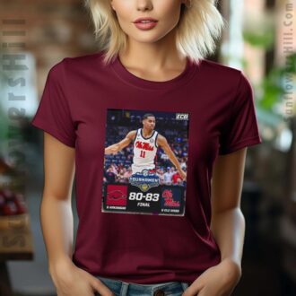 Ole Miss Rebels vs Arkansas Razorbacks Game Day Shirt - 2025 SEC Tournament Score 80-83 Fan Apparel