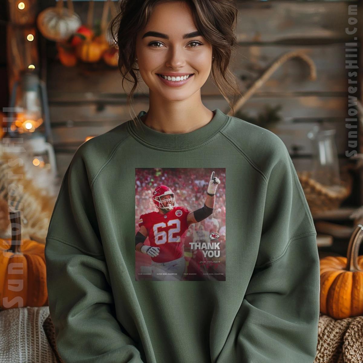 Thank You Joe Thuney Kansas City Chiefs Shirt - Super Bowl Champion Four Seasons Tee
