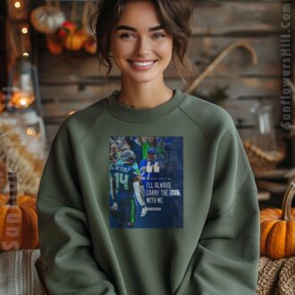 Seattle Seahawks 206 Pride DK Metcalf NFL 2025 T-Shirt - No Matter Where I Go