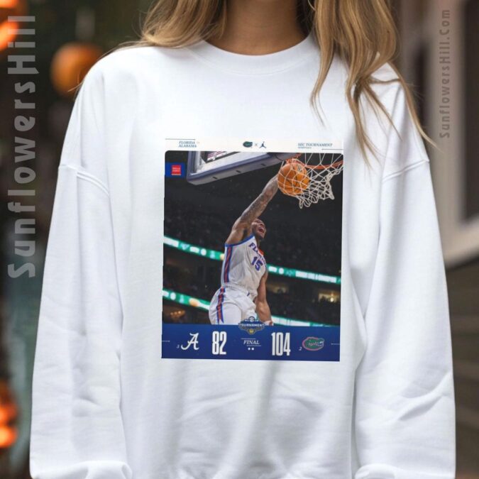 Florida Gators 104-82 Win Over Alabama Crimson Tide T-Shirt - SEC Tournament 2025 Basketball Fan Gear