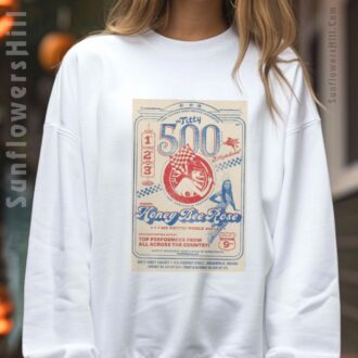 Honey Bee Rose & The Titty 500 Burlesque T-Shirt - Rocket Doll Revue Poster Tee