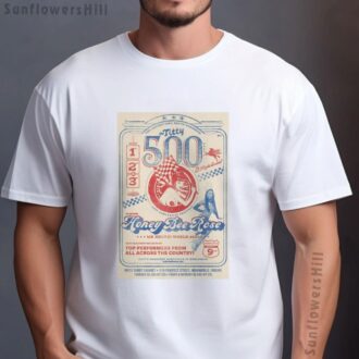 Honey Bee Rose & The Titty 500 Burlesque T-Shirt - Rocket Doll Revue Poster Tee