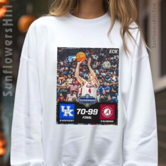 Kentucky Wildcats vs Alabama Crimson Tide SEC 2025 Basketball Shirt - Final Score 70-99