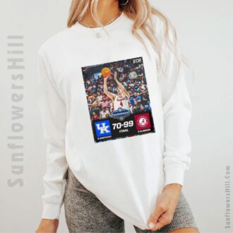Kentucky Wildcats vs Alabama Crimson Tide SEC 2025 Basketball Shirt - Final Score 70-99