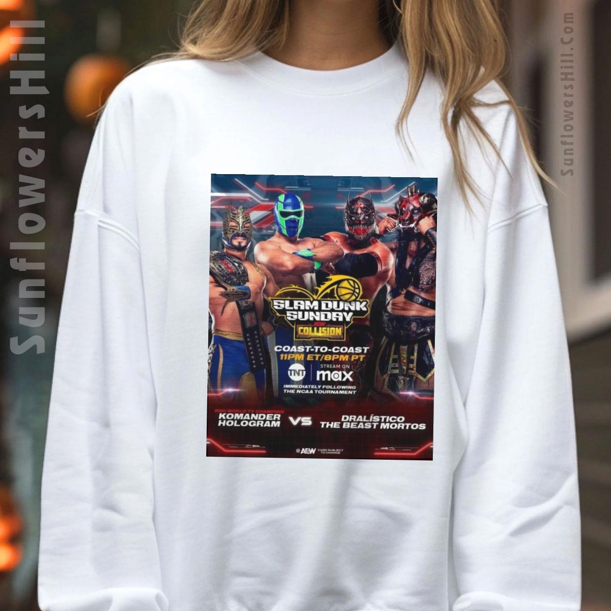 Komander vs Dralistico AEW Collision T-Shirt - Slam Dunk Sunday AEW Wrestling Shirt