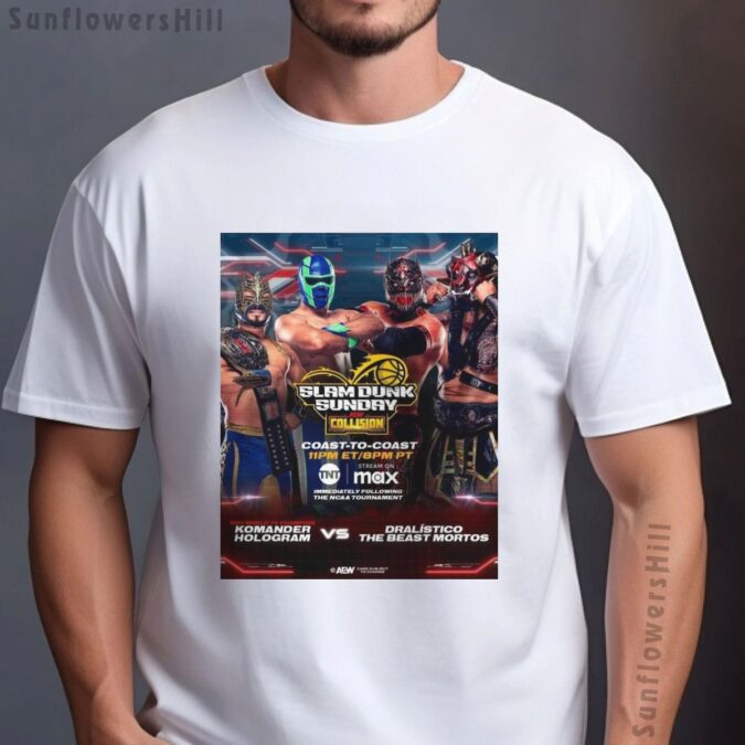 Komander vs Dralistico AEW Collision T-Shirt - Slam Dunk Sunday AEW Wrestling Shirt