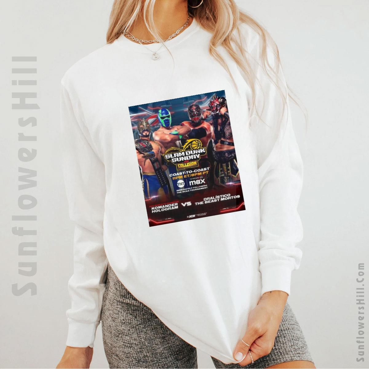 Komander vs Dralistico AEW Collision T-Shirt - Slam Dunk Sunday AEW Wrestling Shirt