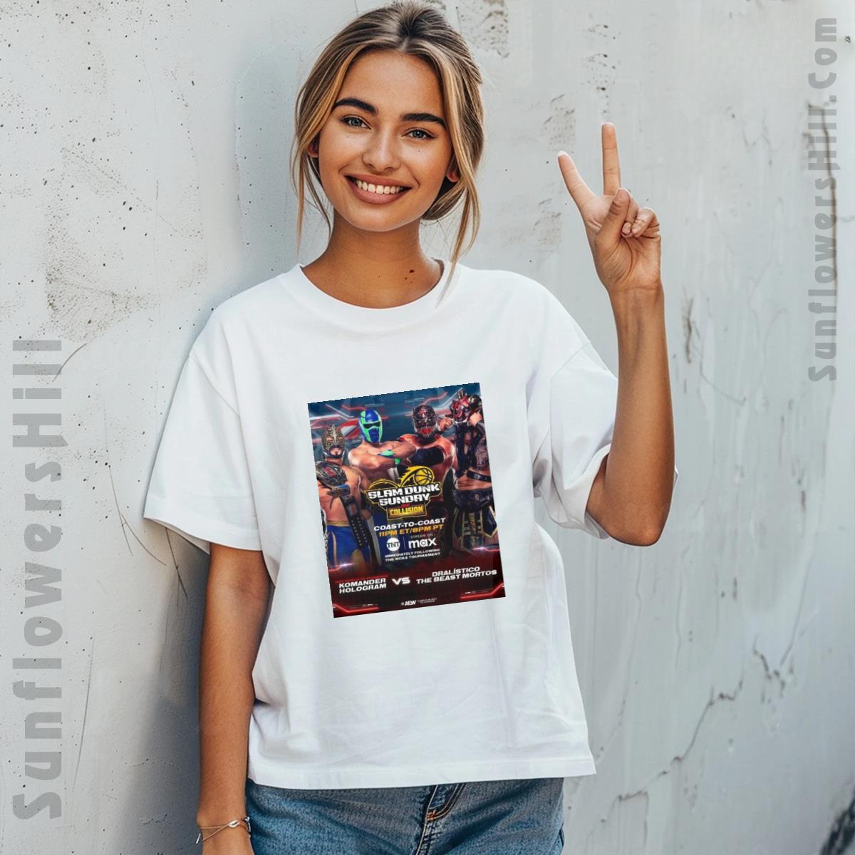 Komander vs Dralistico AEW Collision T-Shirt - Slam Dunk Sunday AEW Wrestling Shirt