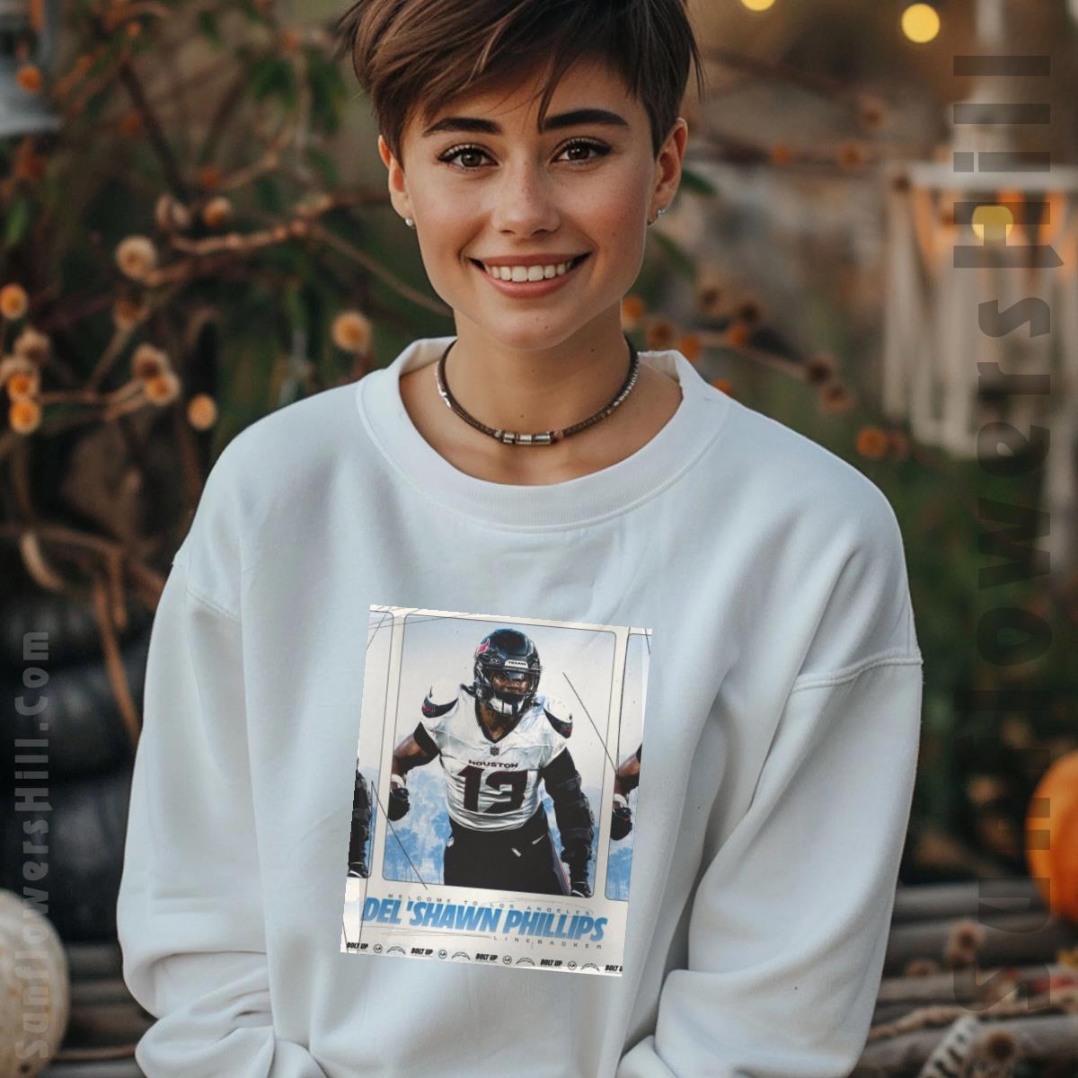 NFL Los Angeles Chargers Del'Shawn Phillips T-Shirt - Bolt Up Linebacker Apparel