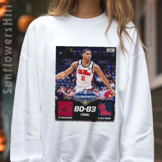 Ole Miss Rebels vs Arkansas Razorbacks Game Day Shirt - 2025 SEC Tournament Score 80-83 Fan Apparel