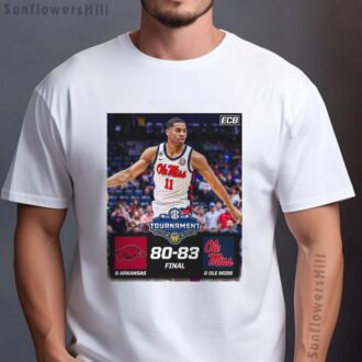 Ole Miss Rebels vs Arkansas Razorbacks Game Day Shirt - 2025 SEC Tournament Score 80-83 Fan Apparel