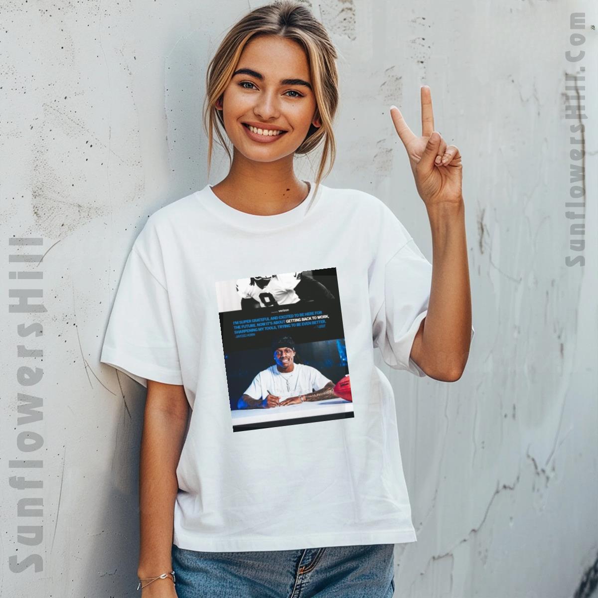 Poster Carolina Panthers Jaycee Horn Grateful & Excited T-Shirt, NFL Sports Fan Apparel