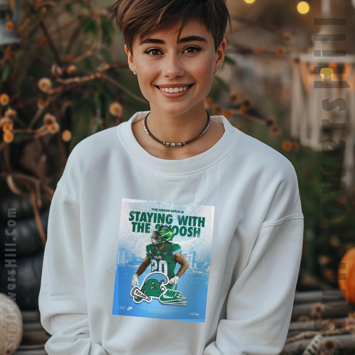 Tulane Green Wave Football Shirt - Official The Green Wave Is Staying With The Swoosh Poster Design