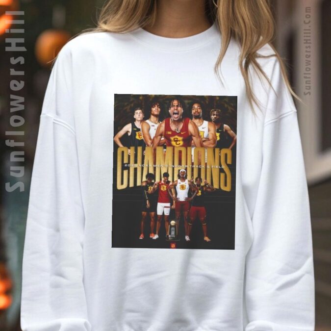 USC Trojans NCAA 2025 Track & Field Champions Shirt - Celebrate Elias Gerald, Brady Palen & Johnnie Blockburger