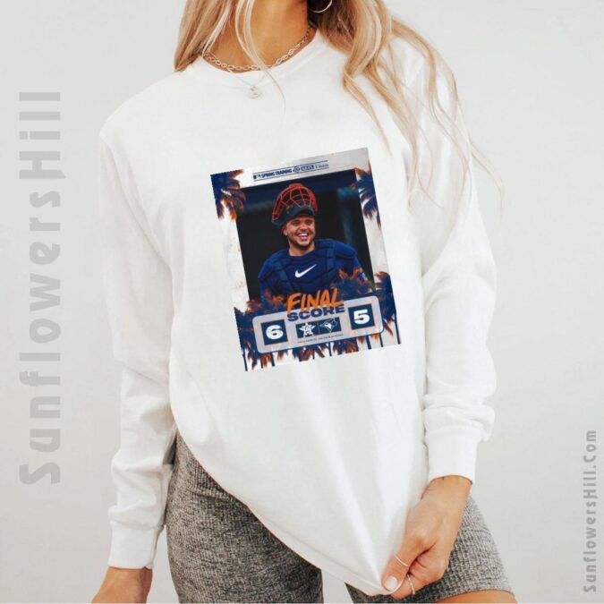 Yainer Radhames Houston Astros 6-5 Victory Poster T-Shirt - Toronto Blue Jays Spring Training at Cacti Park