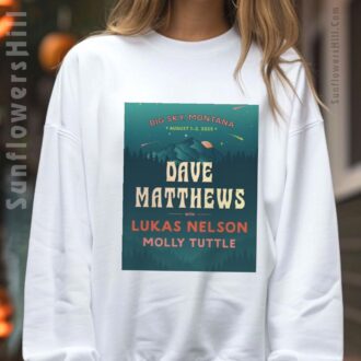 Dave Matthews Lukas Nelson Official Big Sky Montana 2025 Concert T-Shirt - August 1-2 Event