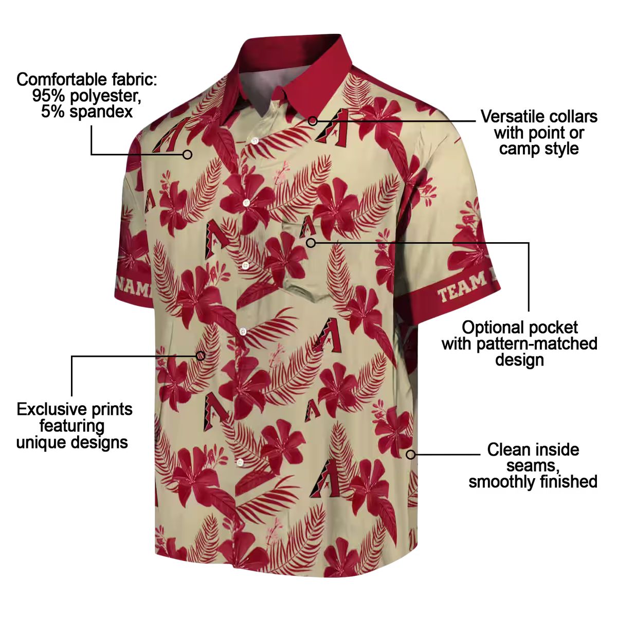 Arizona Diamondbacks Botanical Print Hawaiian Shirt - Tropical Summer Aloha Gear