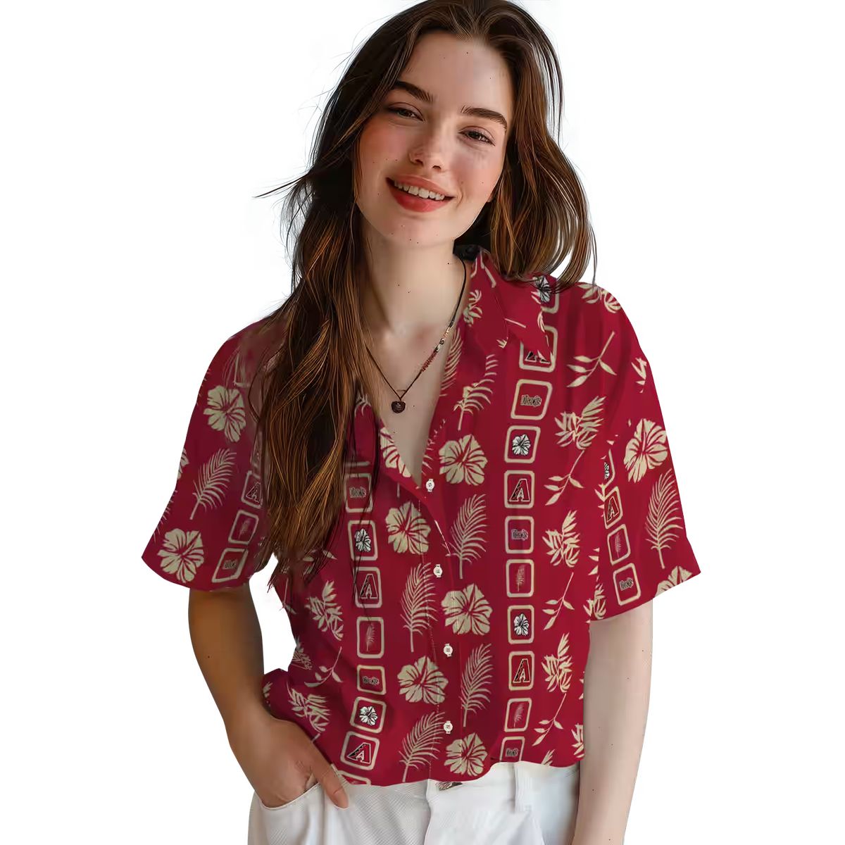 Arizona Diamondbacks Floral Aloha Shirt - Red MLB Team Hawaiian Shirt for Beach & Summer