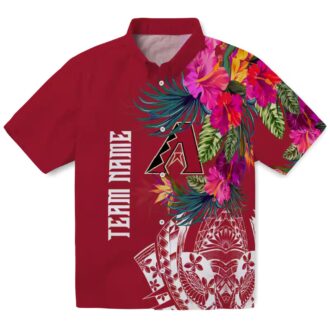 Arizona Diamondbacks Floral Hawaiian Shirt - MLB Polynesian Red Tropical Summer Fan Apparel