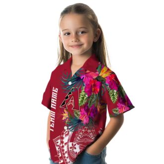 Arizona Diamondbacks Floral Hawaiian Shirt - MLB Polynesian Red Tropical Summer Fan Apparel