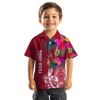Arizona Diamondbacks Floral Hawaiian Shirt - MLB Polynesian Red Tropical Summer Fan Apparel
