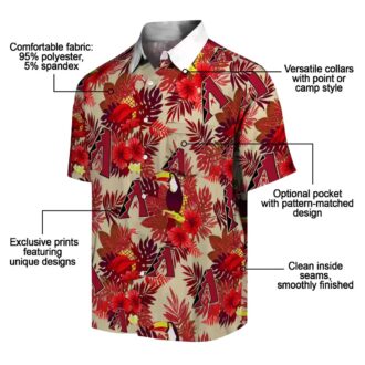 Arizona Diamondbacks Floral Toucan Hawaiian Shirt - MLB Team Red Tropical Aloha Apparel